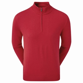 FootJoy Wool Blend 1/2 Zip Lined Pullover - Red right for travel old people