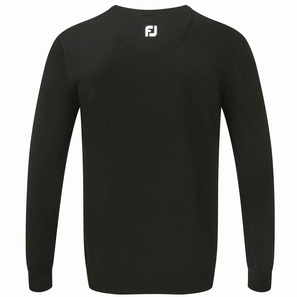 Footjoy Wool Blend V-Neck Pullover - Black Elastic