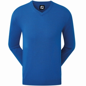 Footjoy Wool Blend V-Neck Pullover - Blue Marlin product customization