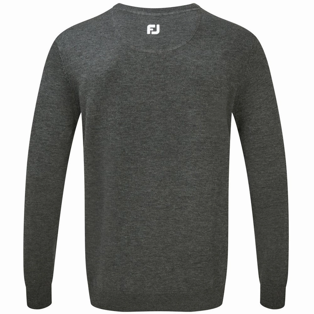 FootJoy Wool Blend V-Neck Pullover - Heather Charcoal Graphic Art