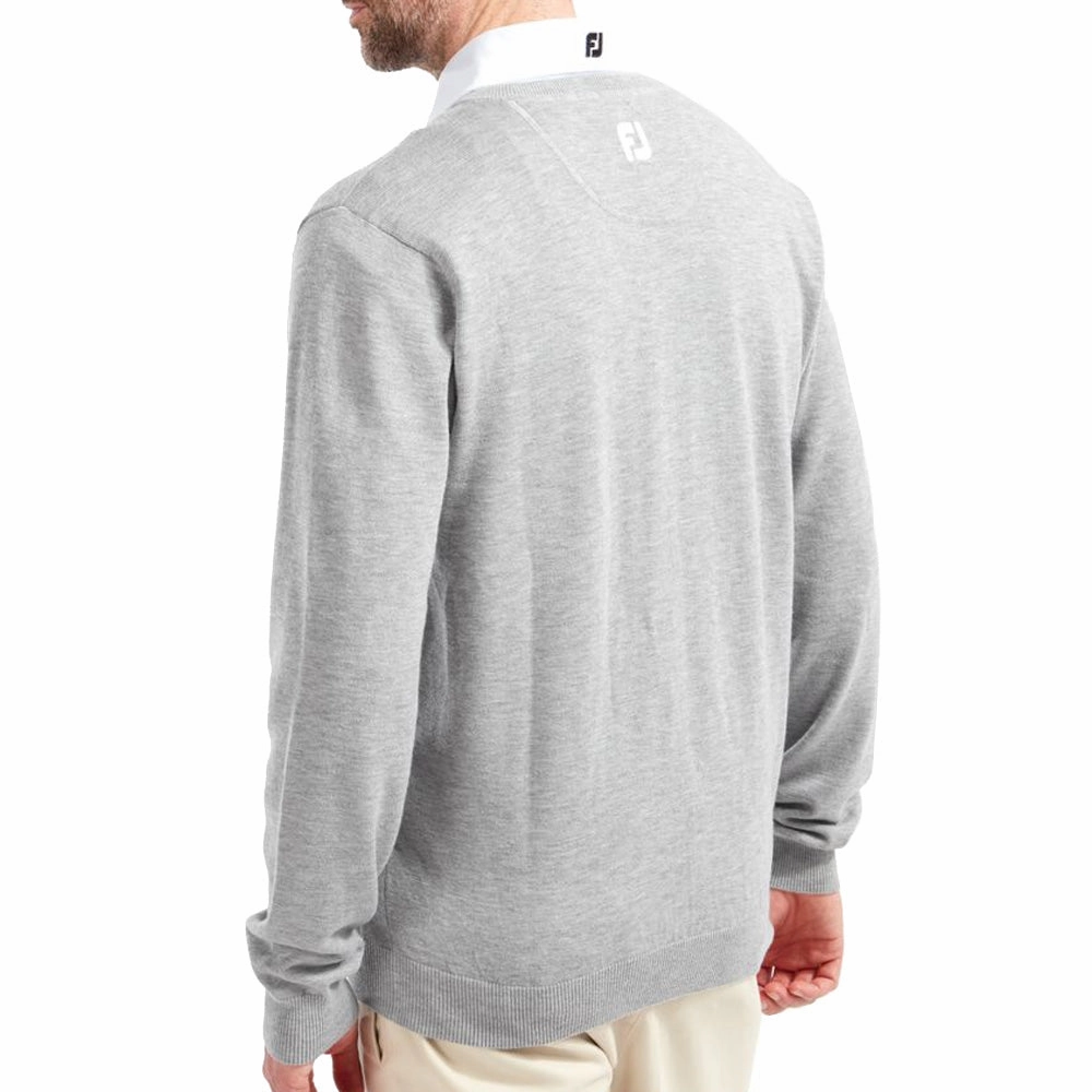 Core Layer FootJoy Wool Blend V-Neck Pullover - Heather Grey