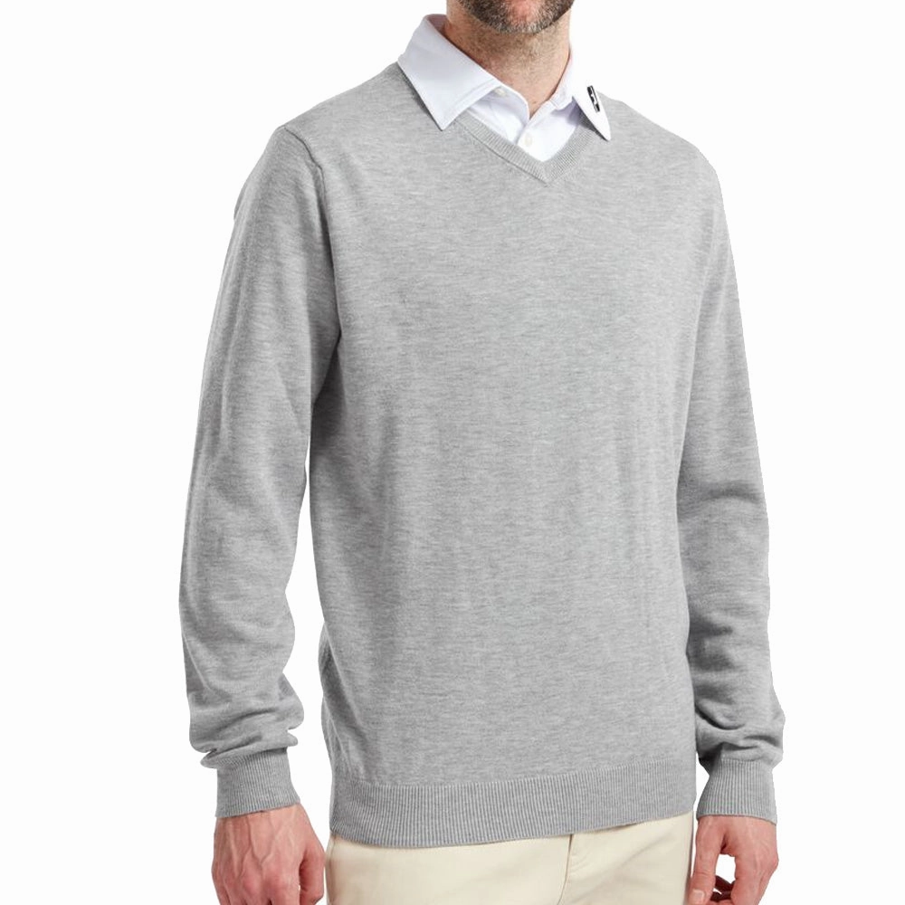 Daily Fit FootJoy Wool Blend V-Neck Pullover - Heather Grey