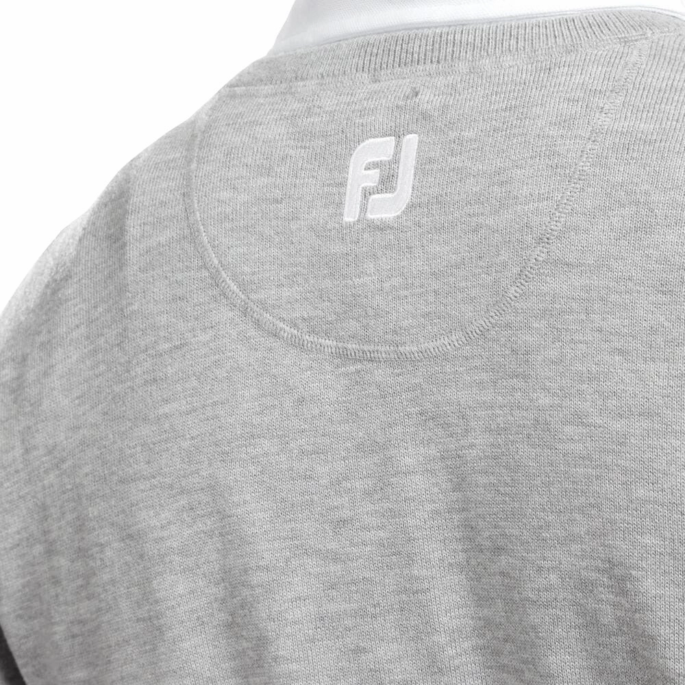 Chambray FootJoy Wool Blend V-Neck Pullover - Heather Grey