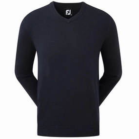 Footjoy Wool Blend V-Neck Pullover - Navy Winter Ready