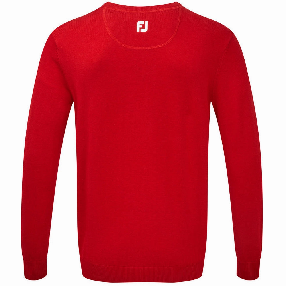 Footjoy Wool Blend V-Neck Pullover - Red Effortless Hoodie Street Chic