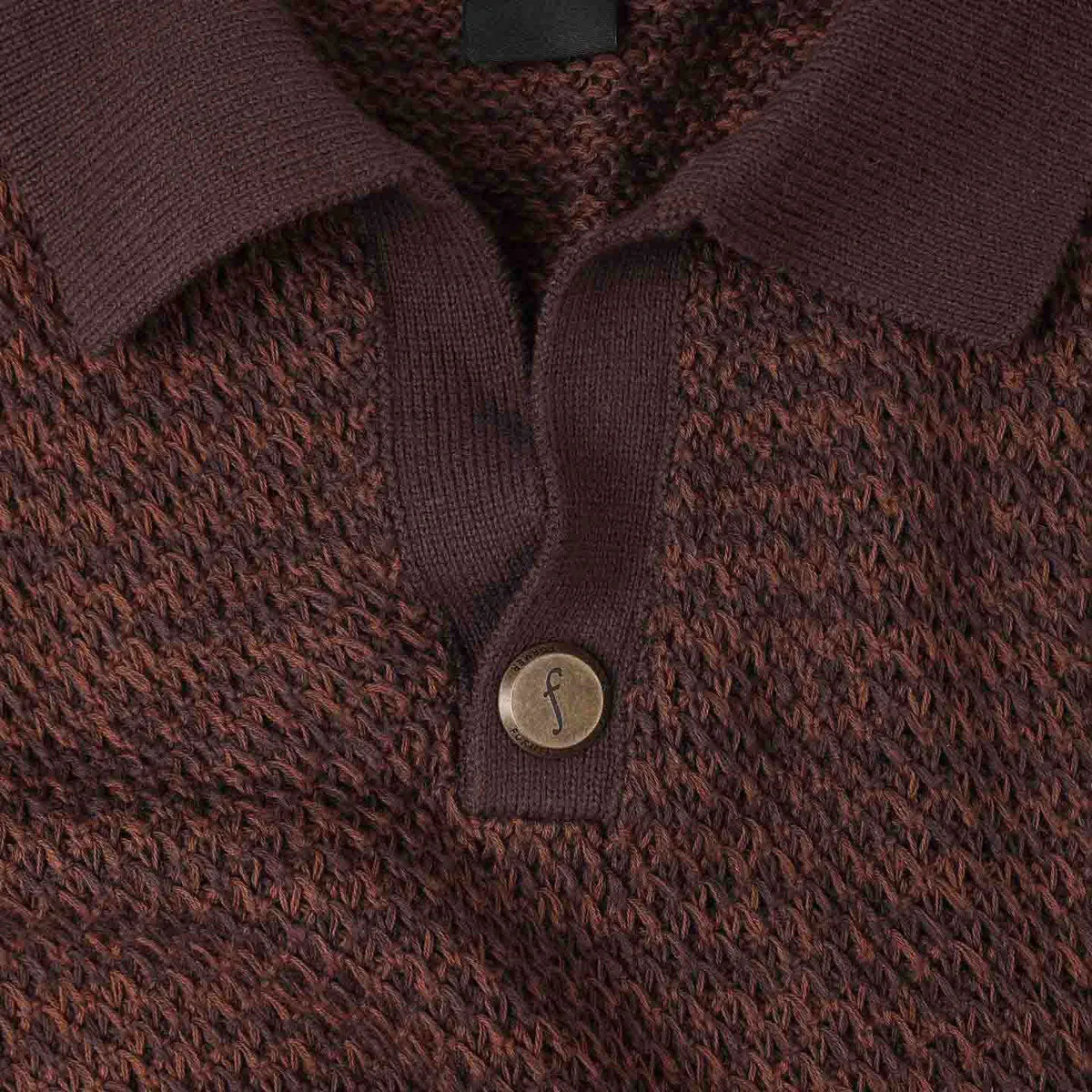 Warm Insulation Streetwear Former AG Open Collar Polo Shirt - Copper