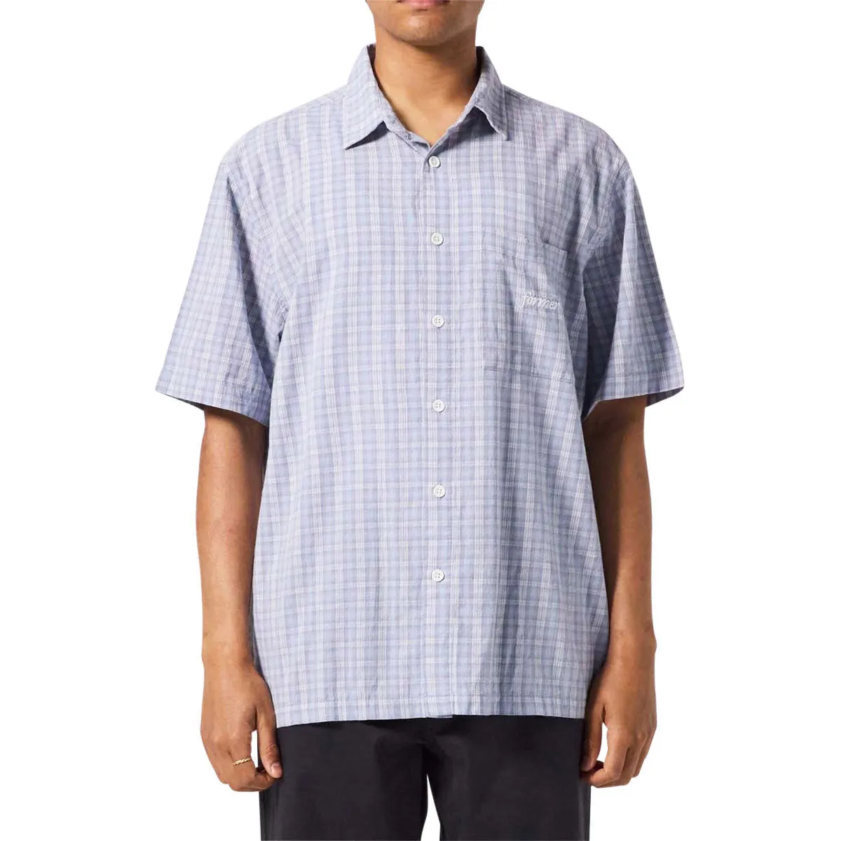 Odor Resistant Current Style Former Manners Check Shirt - Blue