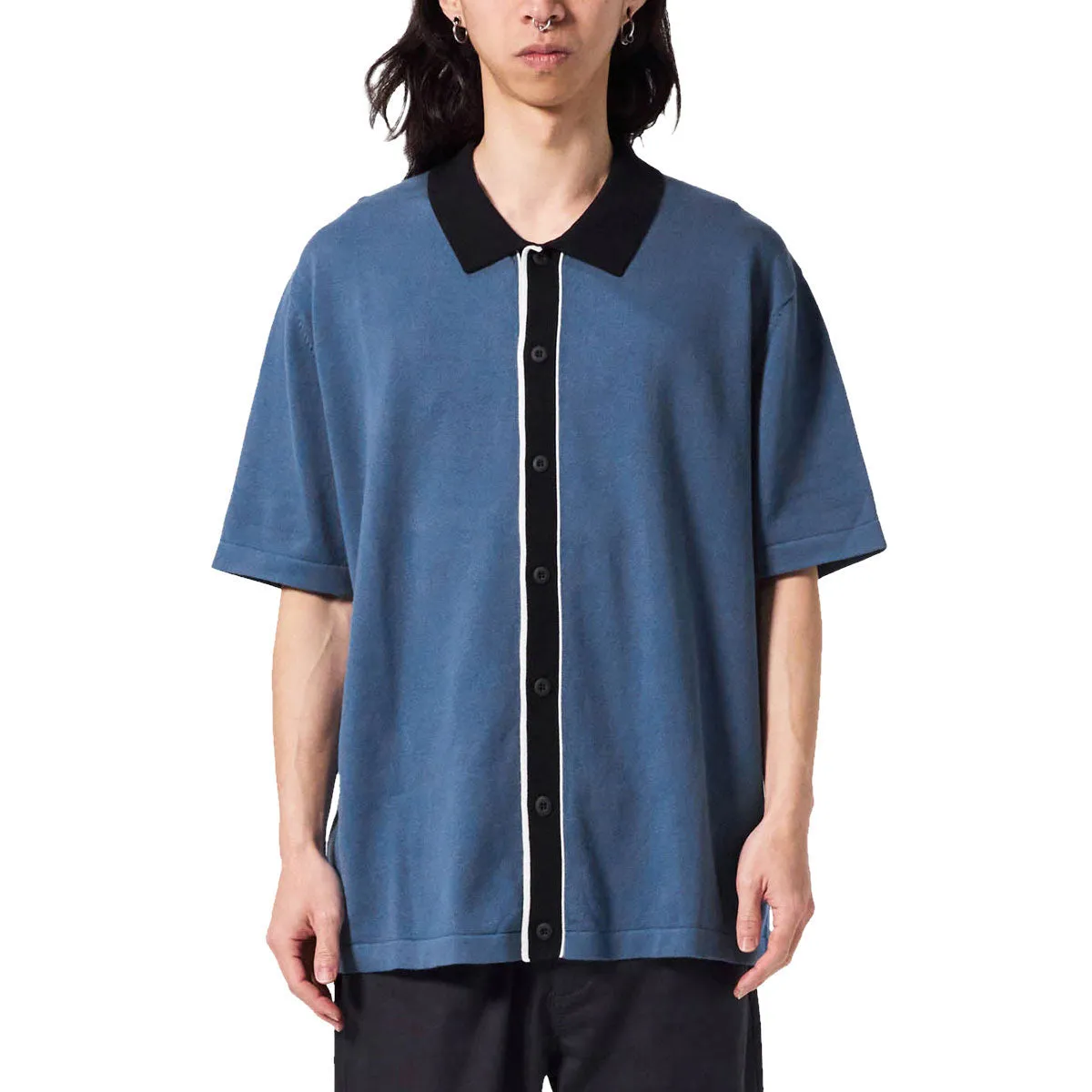 Former Marilyn Knit Shirt - Steel Eco-Friendly Choice Geometric Pattern