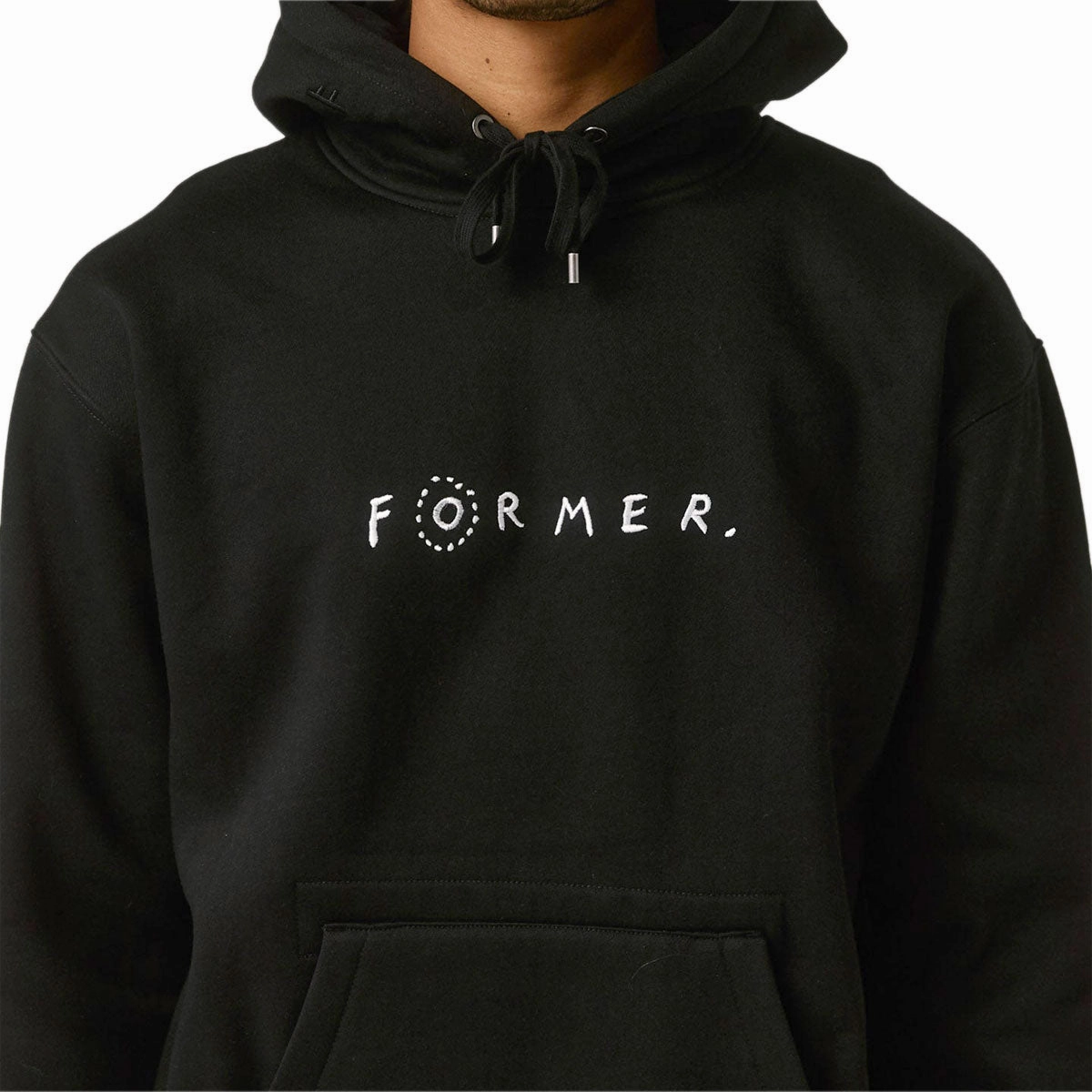 Former Skittish Hoodie - Black Stretch Blend Fabric Non Restrictive Cut