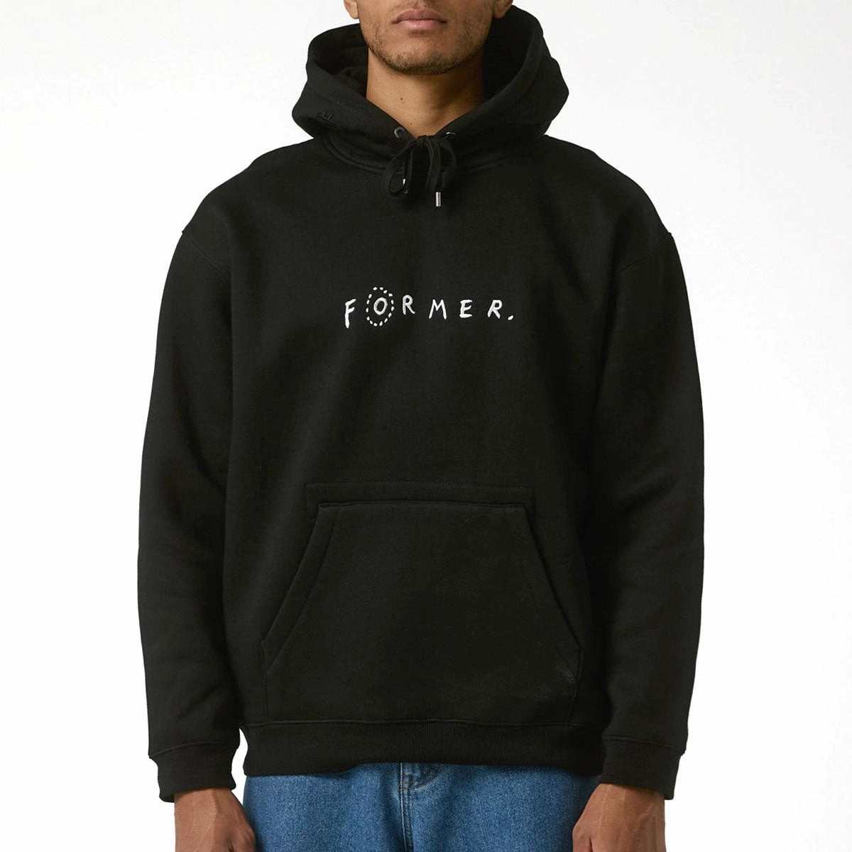 Distressed finish Hiking Appropriate Former Skittish Hoodie - Black