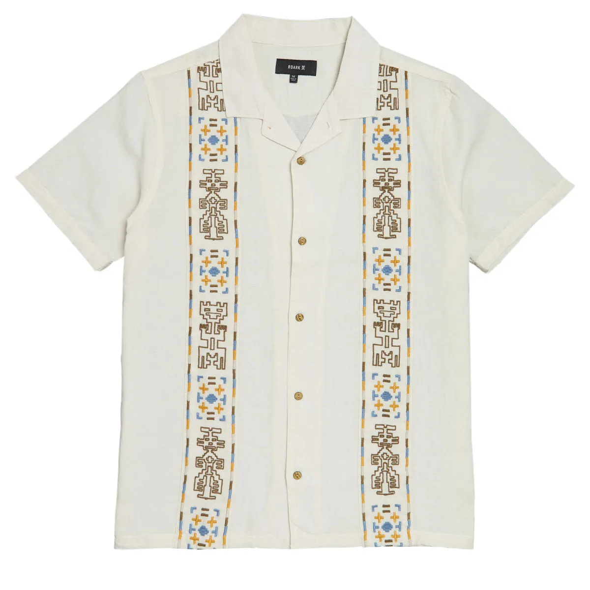 Pocket Detail Roark Gonzo Camp Shirt - Ivory