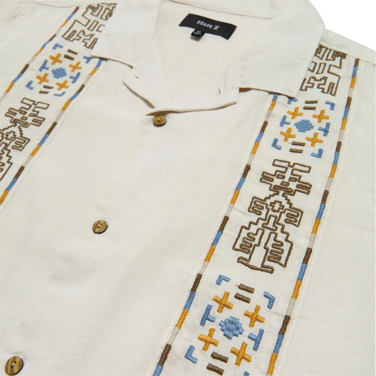 Roark Gonzo Camp Shirt - Ivory Animal Print