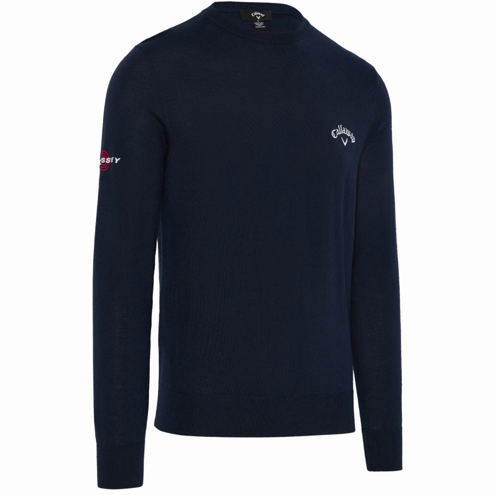 Callaway Crew Neck Merino Mix Sweater - Navy Blue Convenient Fashion Fit