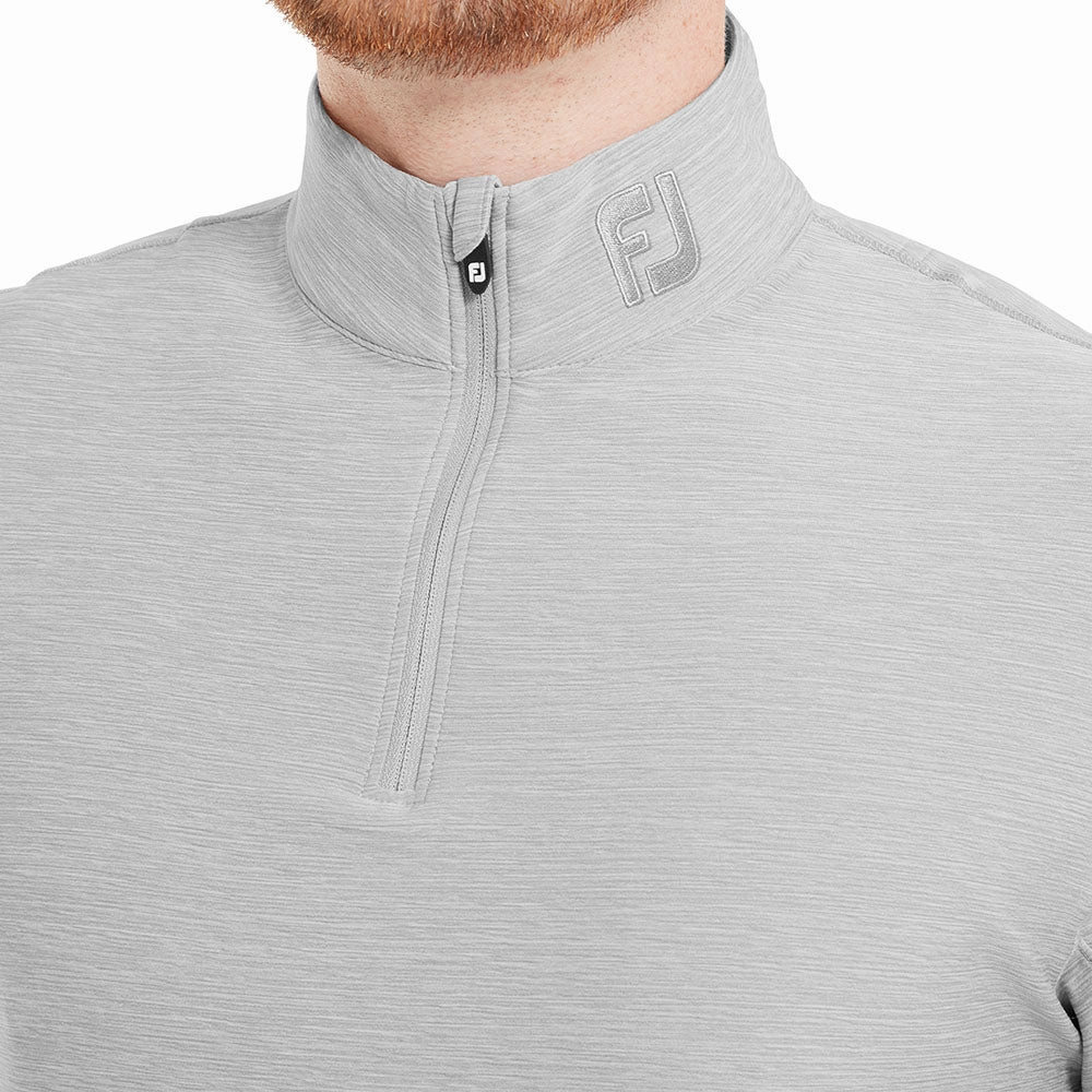 FootJoy Space Dye Chill-Out 1/4 Zip Pullover - Grey Dark Shade Cold Weather Look