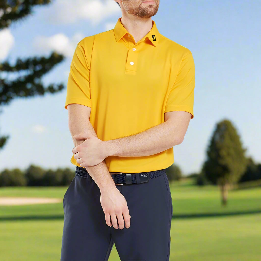 FootJoy Stretch Pique Solid Polo Shirt - Taxi Simple Comfort funky