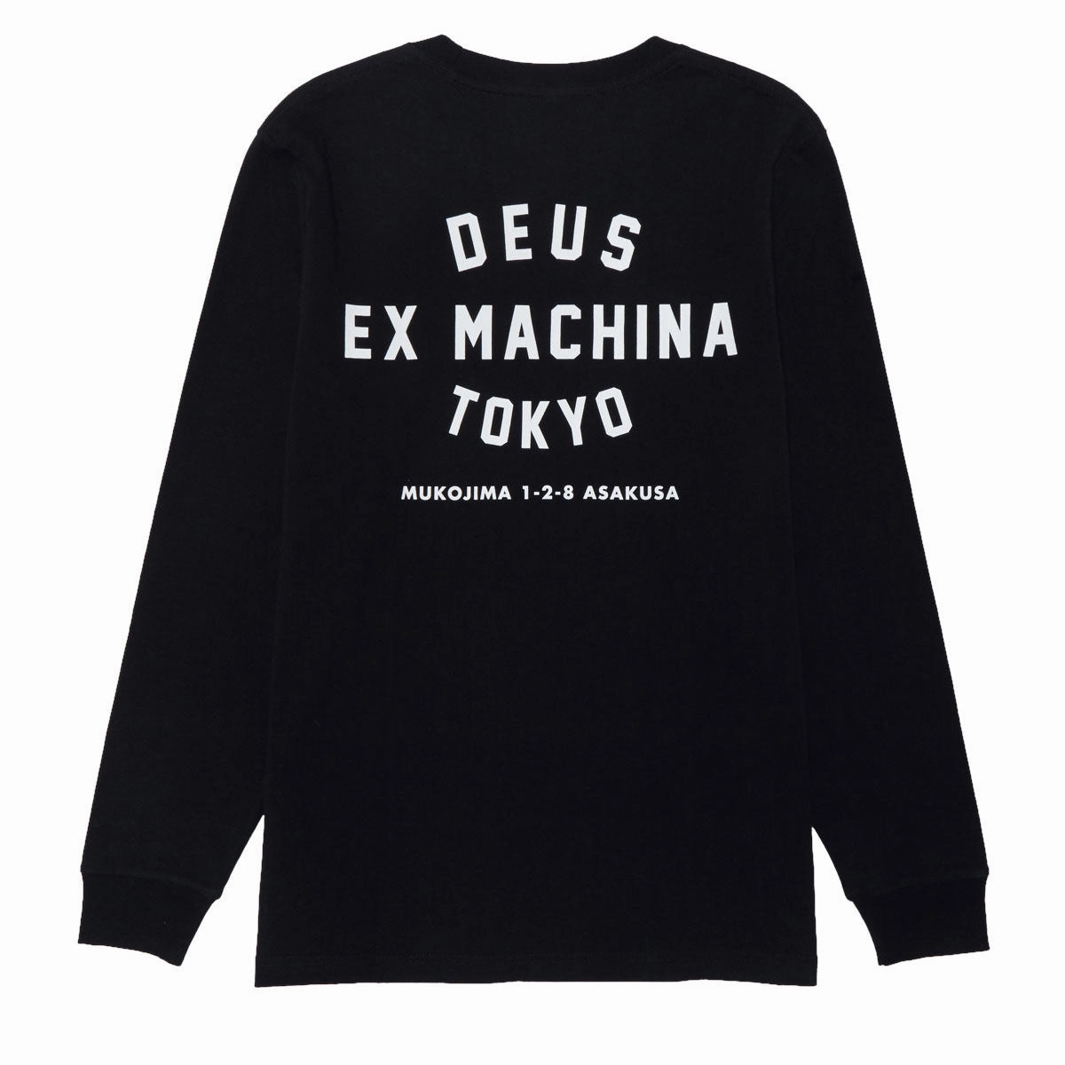 Deus Ex Machina Tokyo Long Sleeve T-Shirt - Black DoubleStitched Seams Ethically Sourced Material