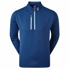 FootJoy Sleeve Stripe Chill-Out Pullover - Blue/Mint/White Casual tops