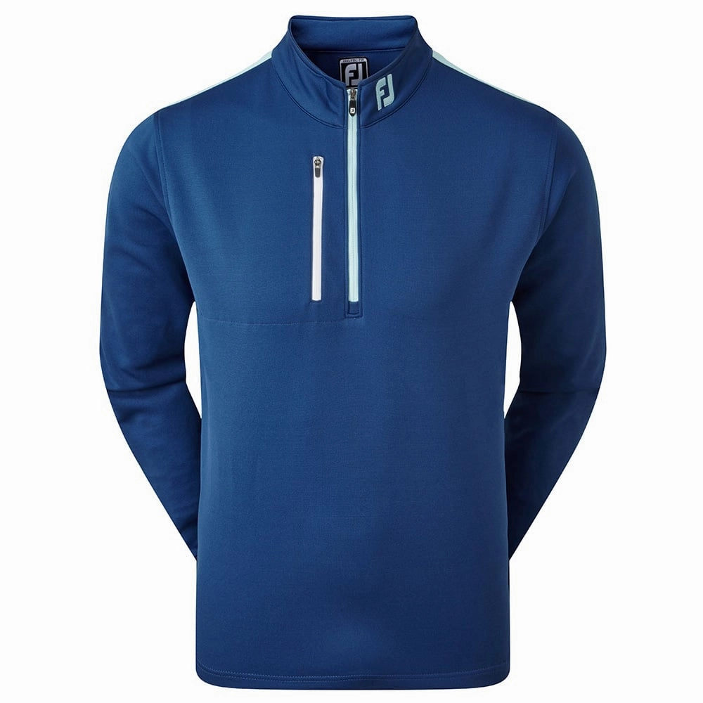 FootJoy Sleeve Stripe Chill-Out Pullover - Blue/Mint/White Casual tops