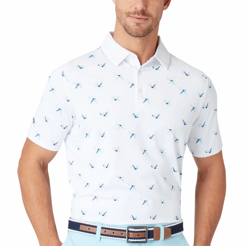 Classic Comfort Callaway All Over Birdie Polo Shirt - Bright White