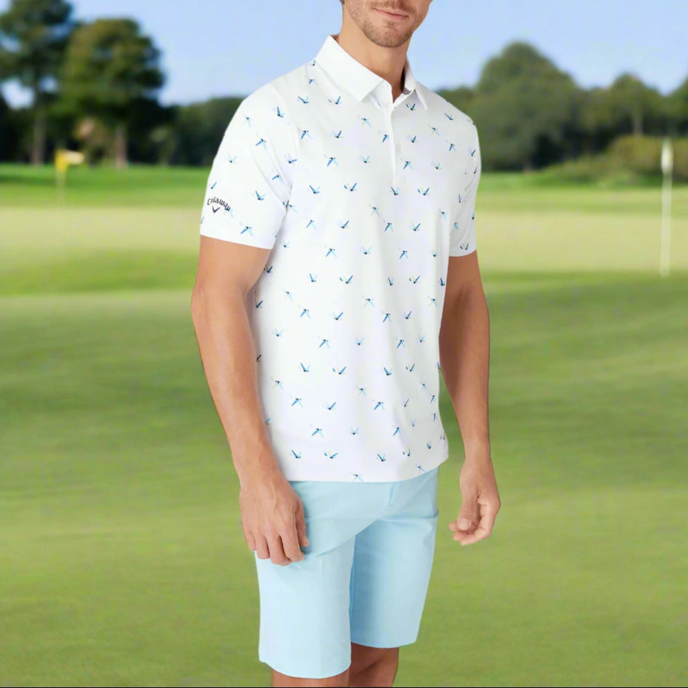 Callaway All Over Birdie Polo Shirt - Bright White Easygoing Design Smart Design