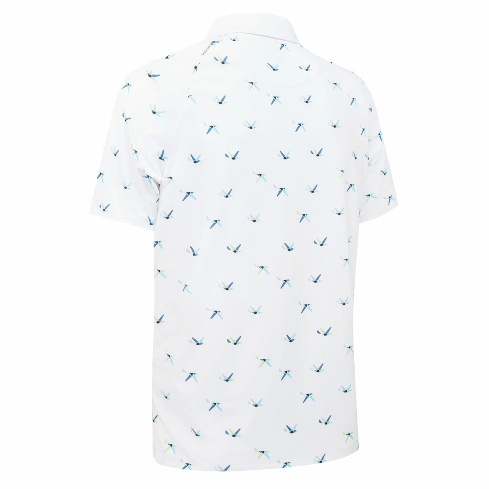 Longline Hemline Callaway All Over Birdie Polo Shirt - Bright White
