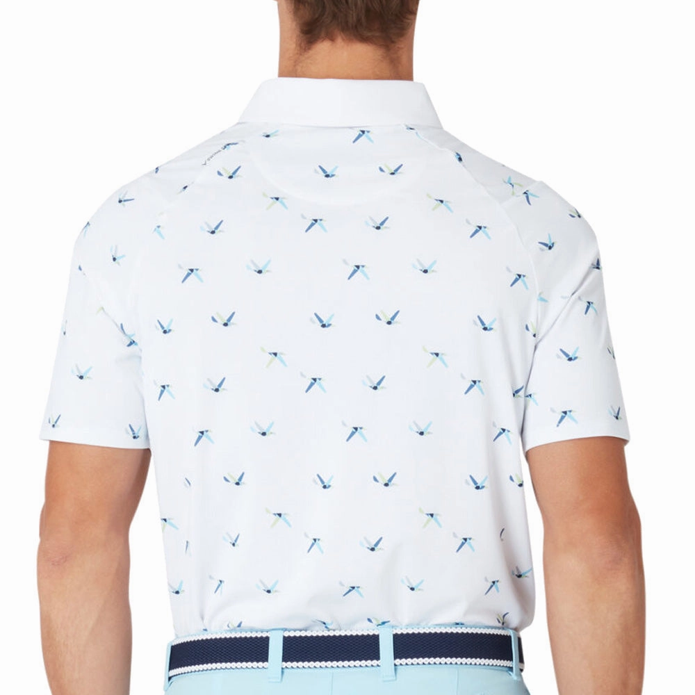 Callaway All Over Birdie Polo Shirt - Bright White Outdoor Fashion Moisture Control Fabric