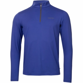 Calvin Klein Newport 1/2 Zip Pullover- French Blue Cold Weather Protection Office Wear