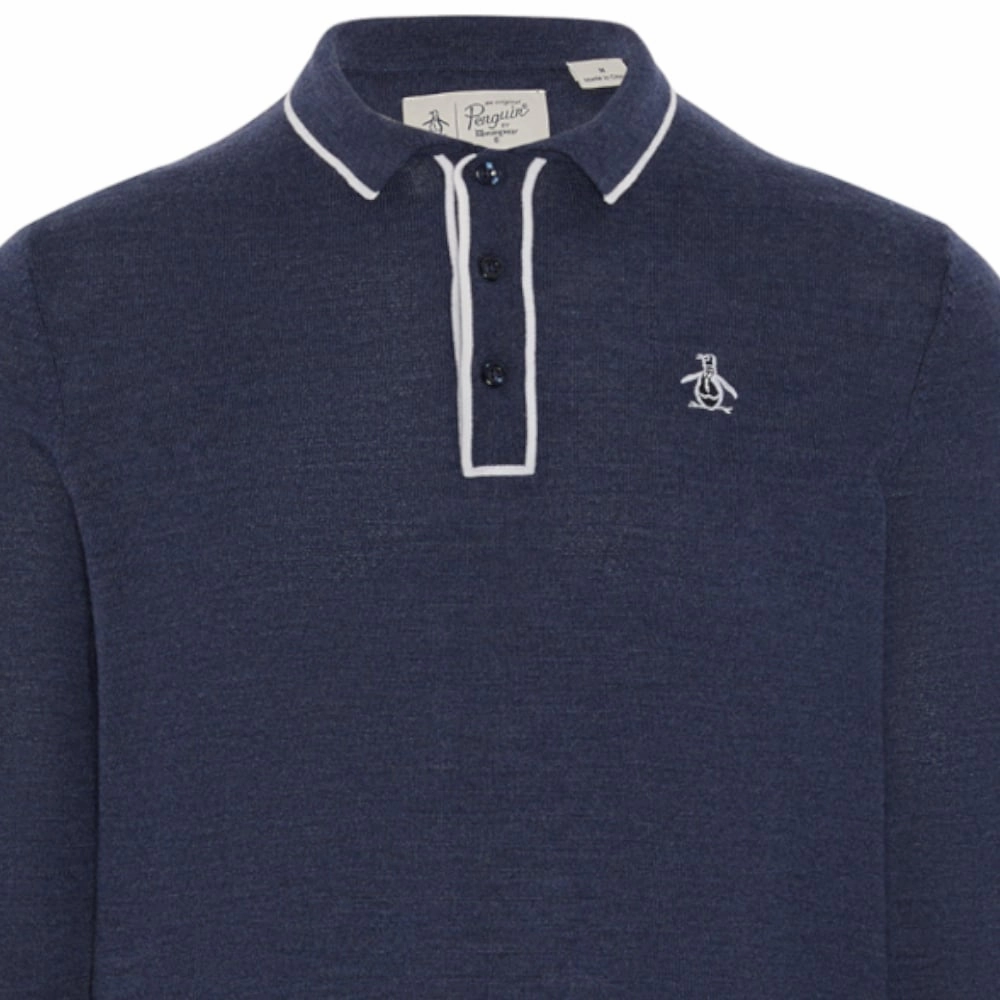 Original Penguin Earl Merino Sweater - Black Iris/Bijou Heather Cozy pieces City Cool