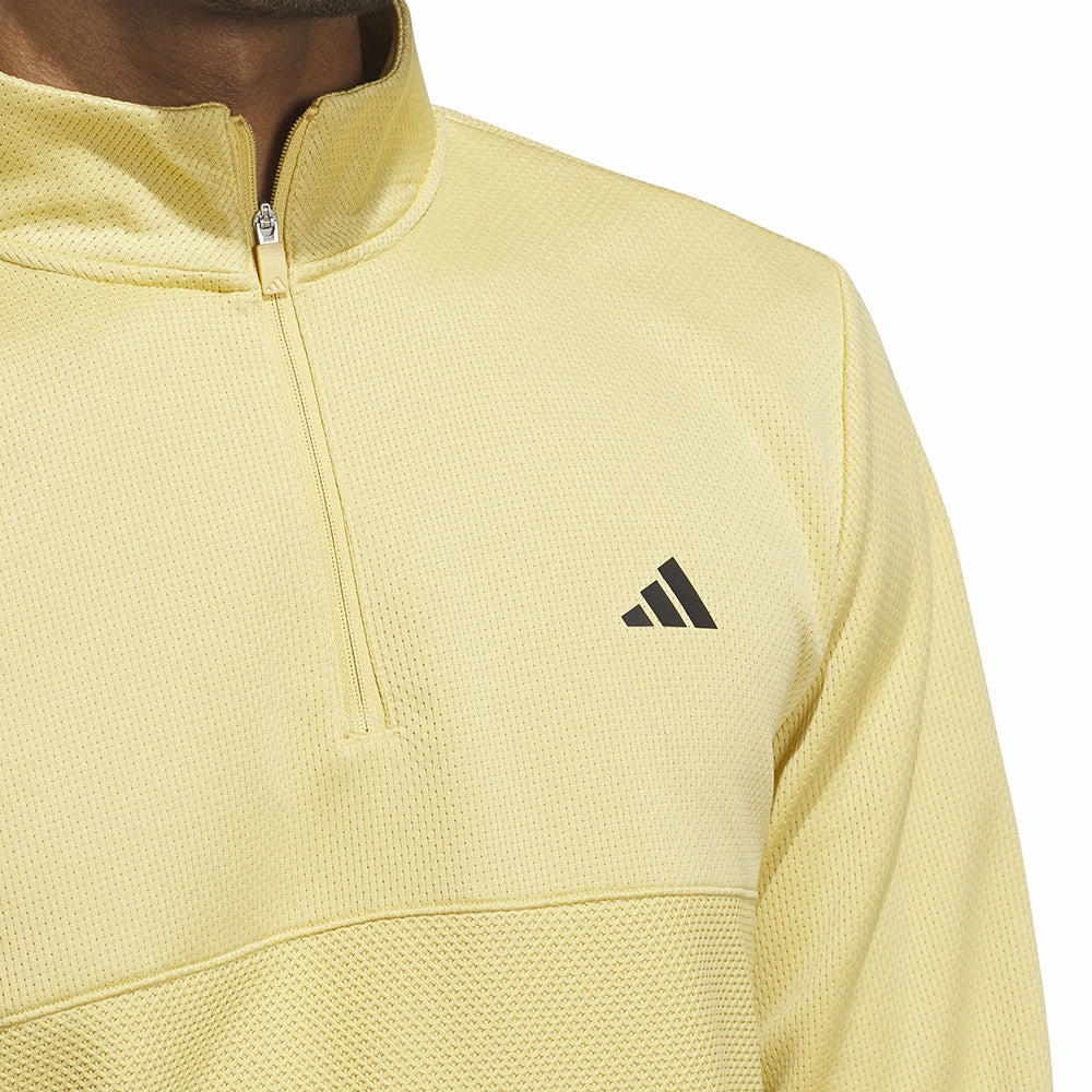 adidas Ultimate365 Textured 1/4 Zip Pullover - Oat product selection Relaxed Apparel
