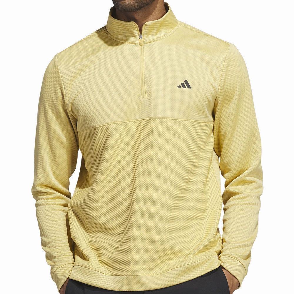 adidas Ultimate365 Textured 1/4 Zip Pullover - Oat Essential Sporty Outdoor Essential