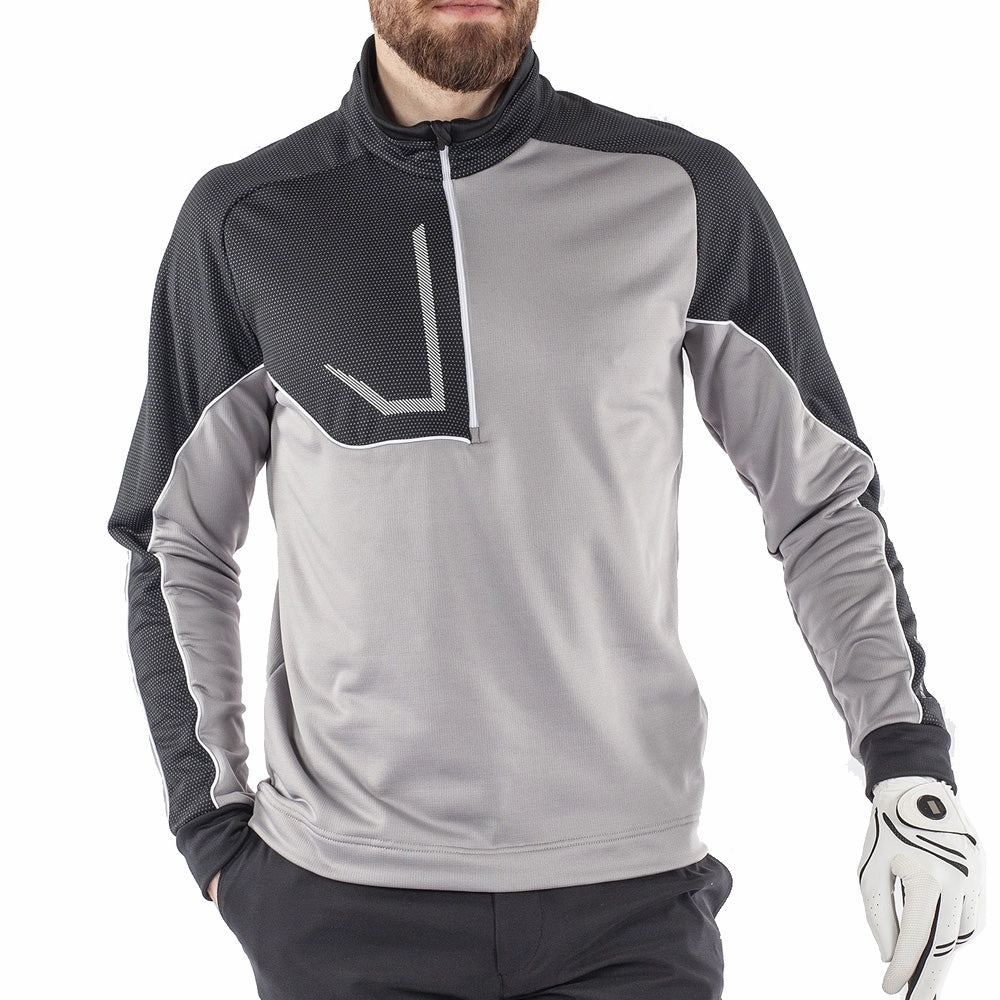 Galvin Green Daxton Insula 1/2 Zip Sweater - Sharkskin/Black Pastel Shade
