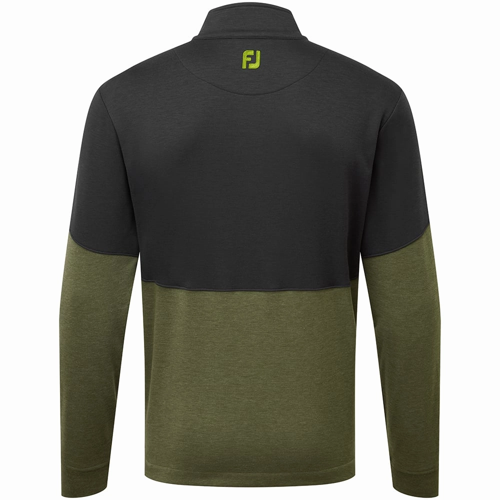 FootJoy Colour Block Full Zip Chillout Pullover - Black/Olive Urban Wear