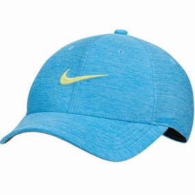 Nike Dri-FIT Club Structured Heathered Cap - Aquarius Blue/Photo Blue/Light Laser Orange understated look Geometric Print