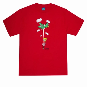 Frog Bird Girl T-Shirt - Red Autumn Wear