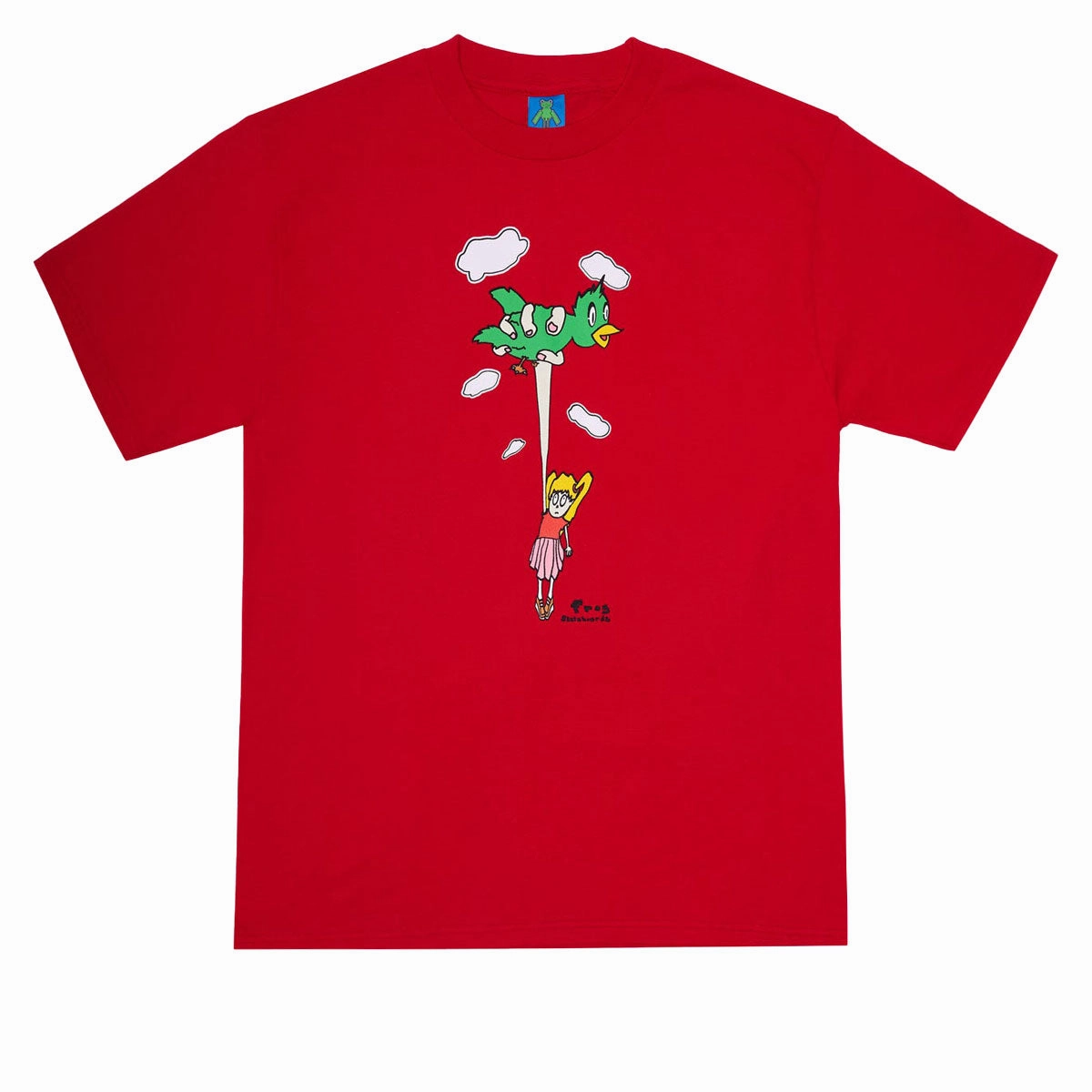 Hydrophobic coating Moisture Wicking Technology Frog Bird Girl T-Shirt - Red