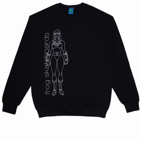 Streetwear Essential Casual Friday wear Frog Comic Book Crewneck Sweatshirt - Black