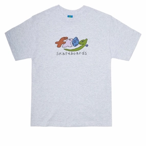 Frog Dino Logo T-Shirt - Ash Chilly Weather Style Effortless Fashion