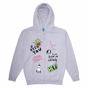 Frog Love/Hate Zip Hoodie - Ash City Look