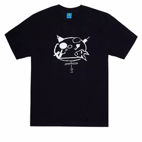 Simple Comfort Wear Cozy Vibes Frog Scarecrow T-Shirt - Black