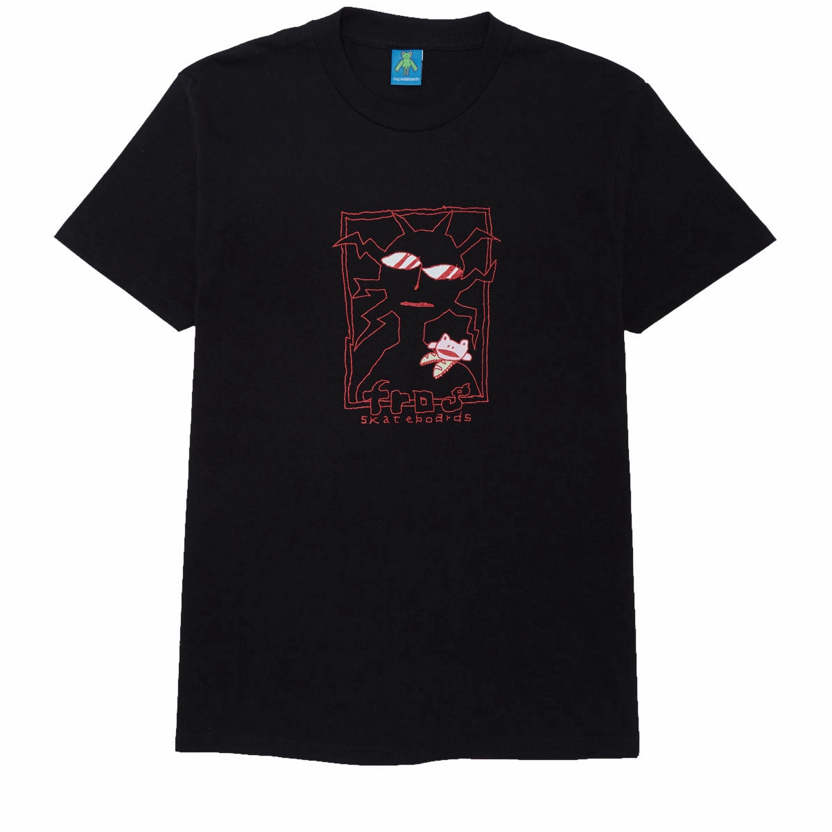 Frog Shoulder Frog T-Shirt - Black comfortable top Daily Favorite