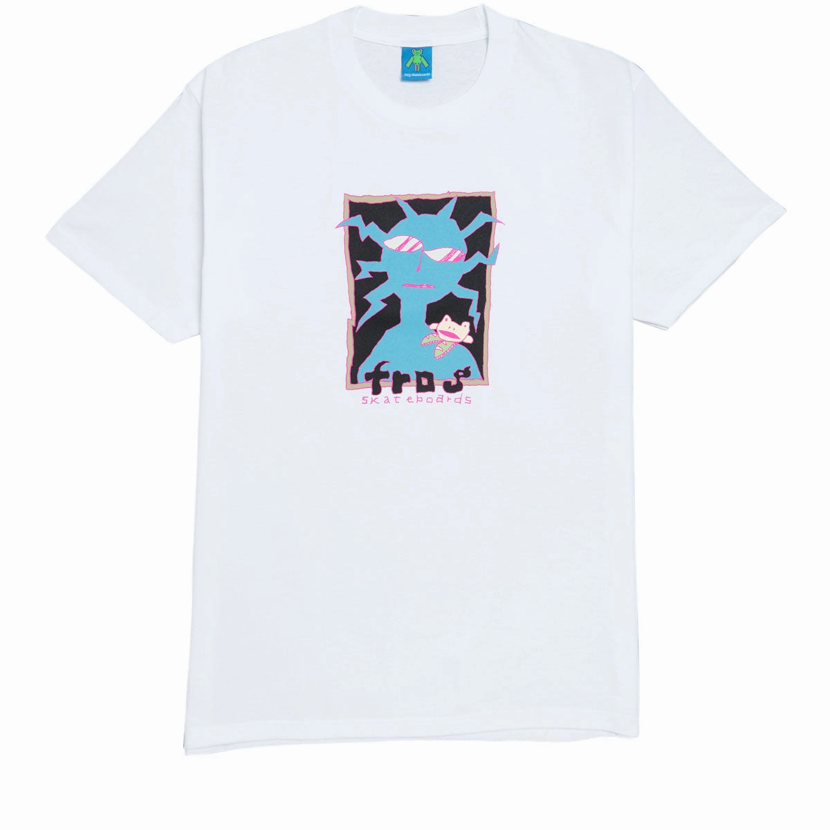 Frog Shoulder Frog T-Shirt - White Fashionable Ease Easy to Style