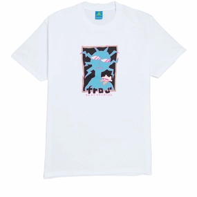 Frog Shoulder Frog T-Shirt - White Fashionable Ease Easy to Style