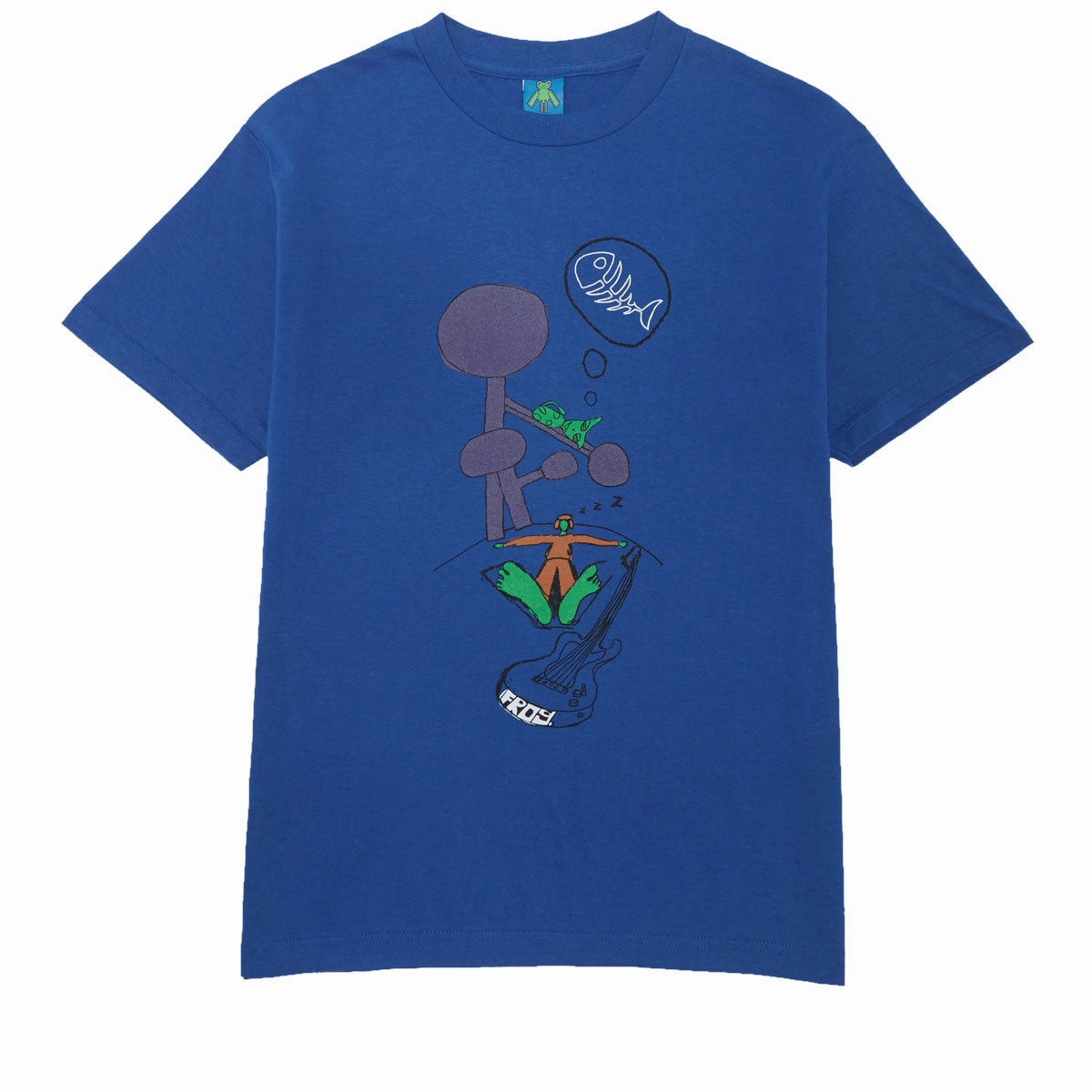 Athletic and Cool WrinkleFreeFabric Frog Snoozer T-Shirt - Blue