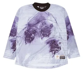 Advanced Moisture Management High Street Fashion Fucking Awesome Cerberus Moto Long Sleeve Jersey - Purple