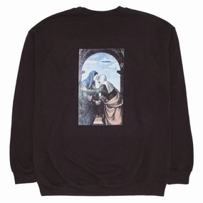 theater look Trendy Outfit Fucking Awesome Believe Crewneck Sweatshirt - Black