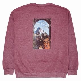 Fucking Awesome Believe Crewneck Sweatshirt - Maroon Heather Cougar like