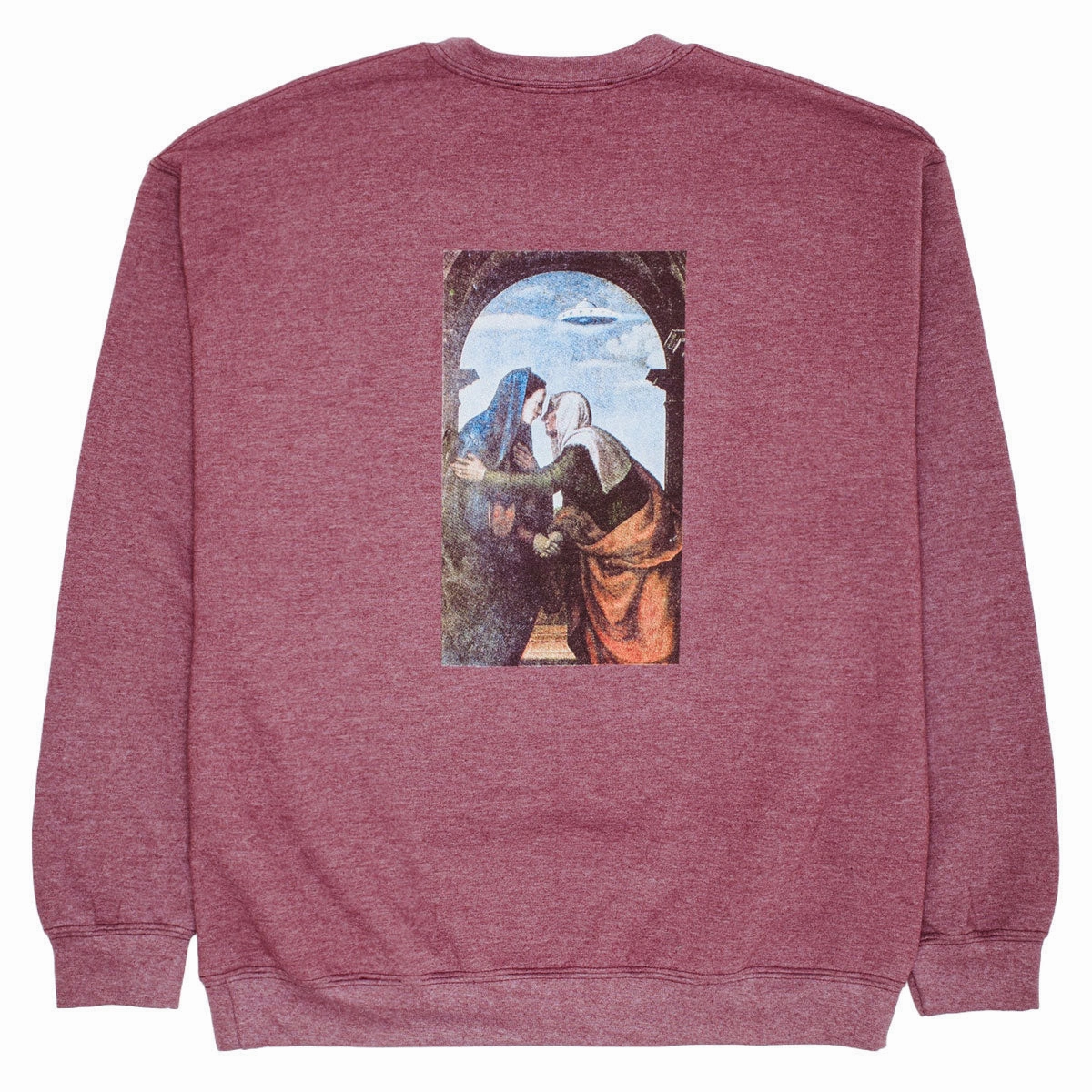 Fucking Awesome Believe Crewneck Sweatshirt - Maroon Heather Cougar like