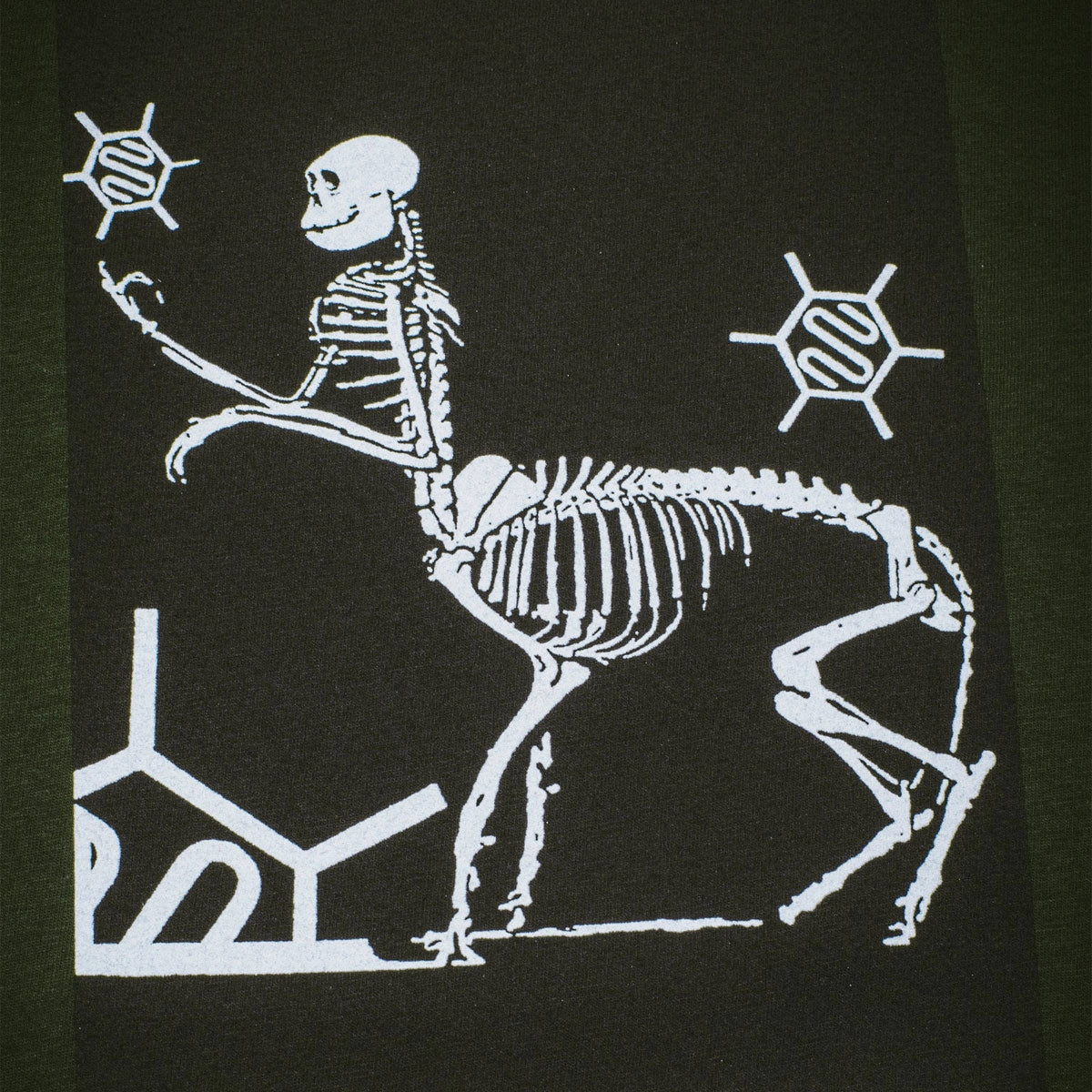 Foam Print Detail Fucking Awesome Centaur T-Shirt - Forest Green