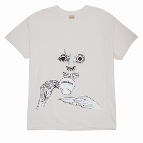 Fucking Awesome Teethface T-Shirt - Cream V-Neck Hypoallergenic fabric