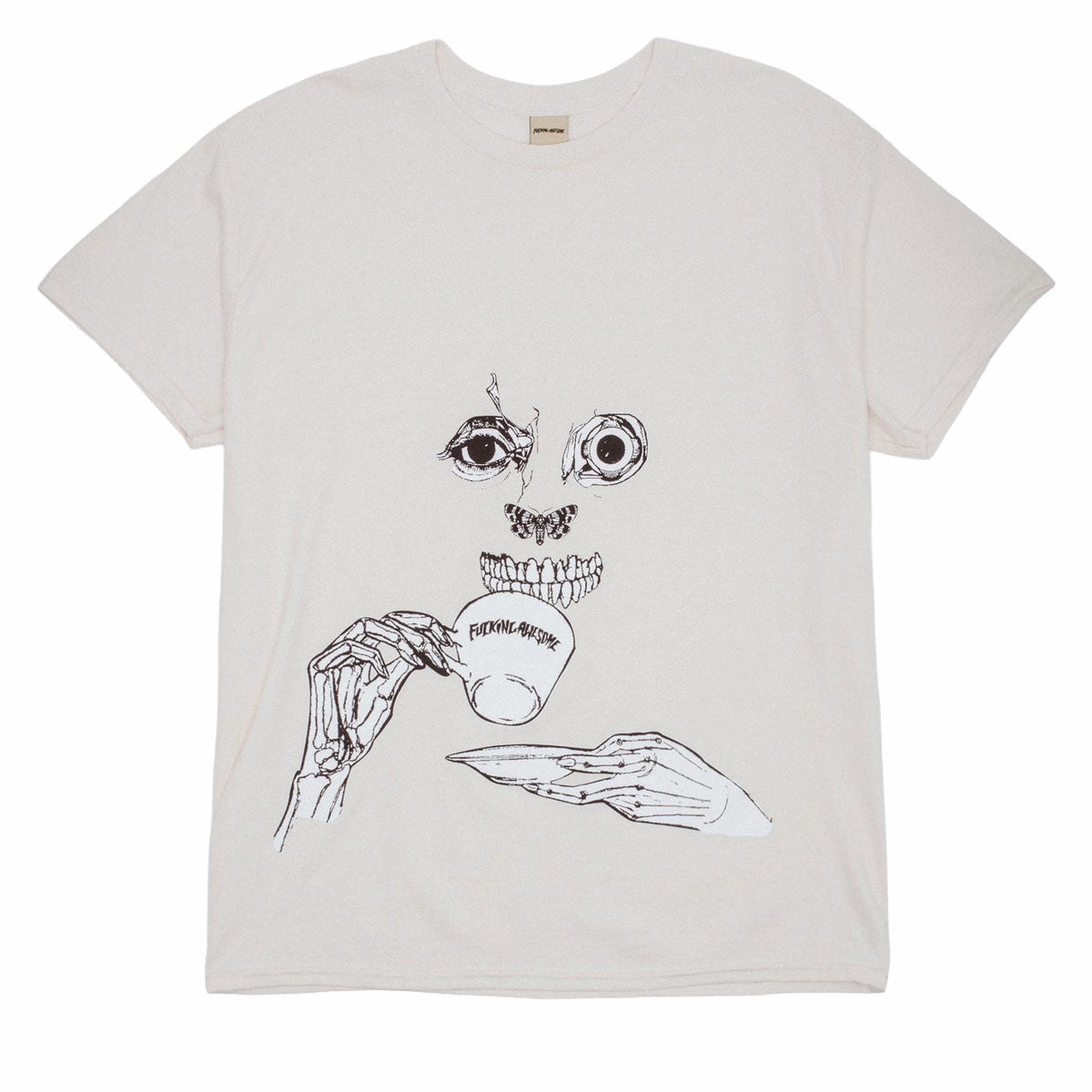 Plus Size Fucking Awesome Teethface T-Shirt - Cream